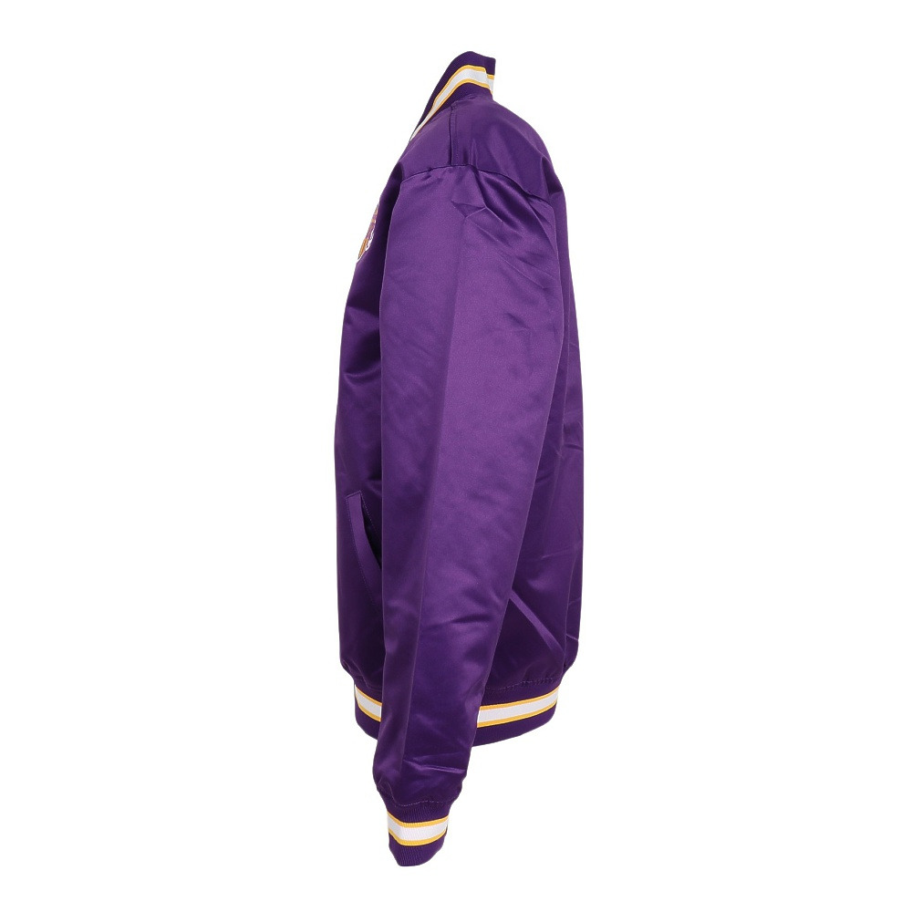 ミッチェルアンドネス（Mitchell&Ness）（メンズ）ライト サテン ジャケット NBA ロサンゼルス レイカーズ OJBF5523-LALPURP