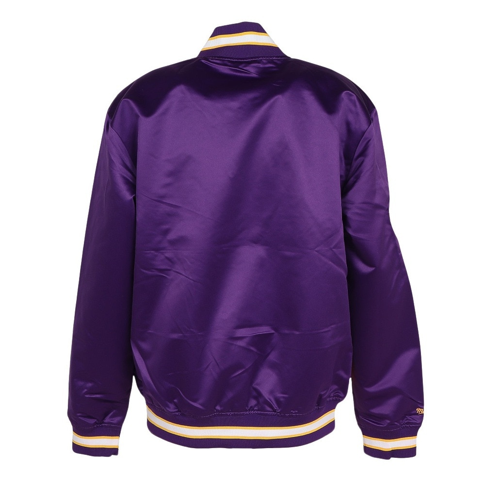 ミッチェルアンドネス（Mitchell&Ness）（メンズ）ライト サテン ジャケット NBA ロサンゼルス レイカーズ OJBF5523-LALPURP