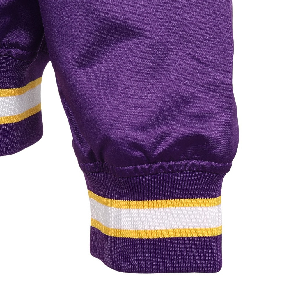 ミッチェルアンドネス（Mitchell&Ness）（メンズ）ライト サテン ジャケット NBA ロサンゼルス レイカーズ OJBF5523-LALPURP