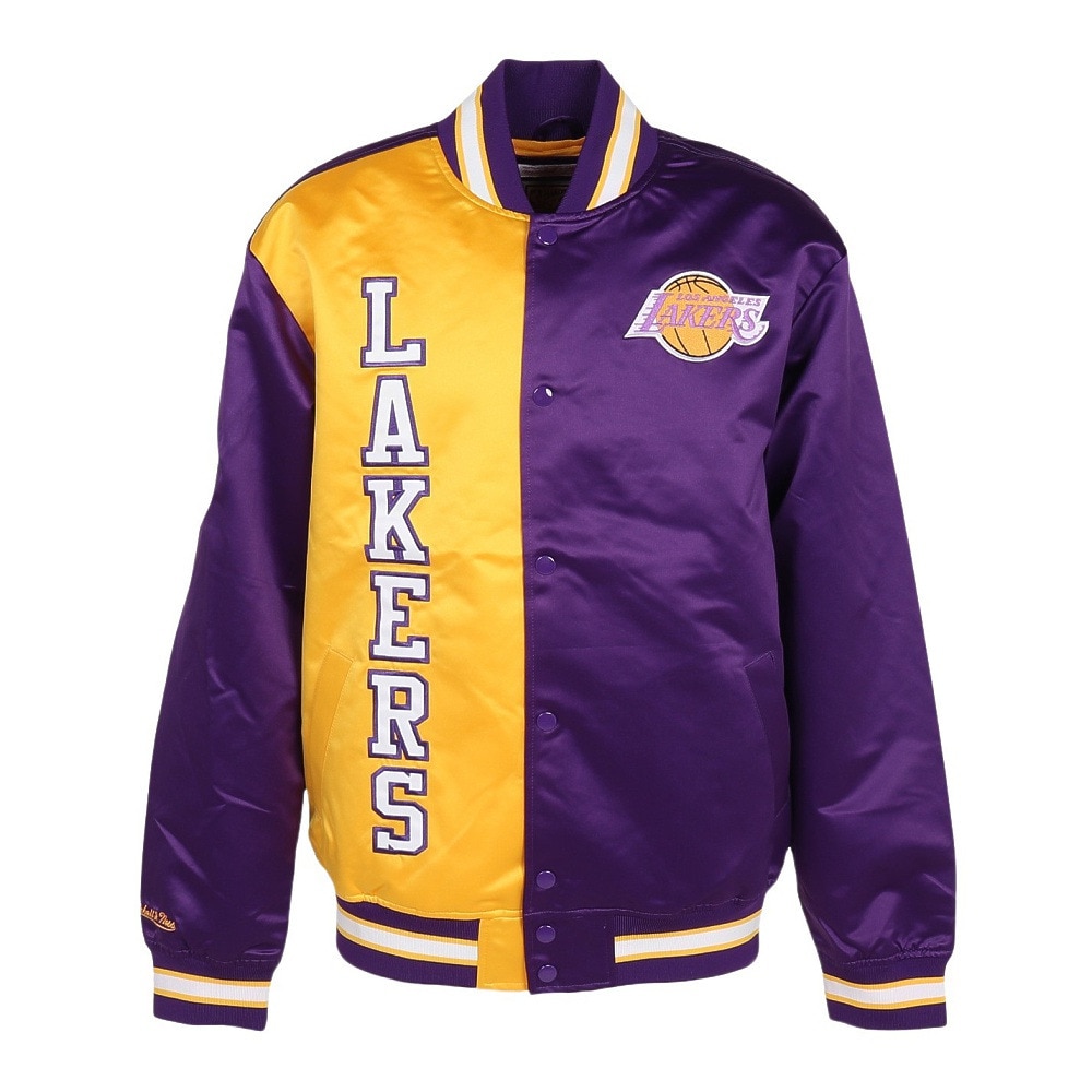 ミッチェルアンドネス（Mitchell&Ness）（メンズ）ライト サテン ジャケット NBA ロサンゼルス レイカーズ OJBF5523-LALPURP
