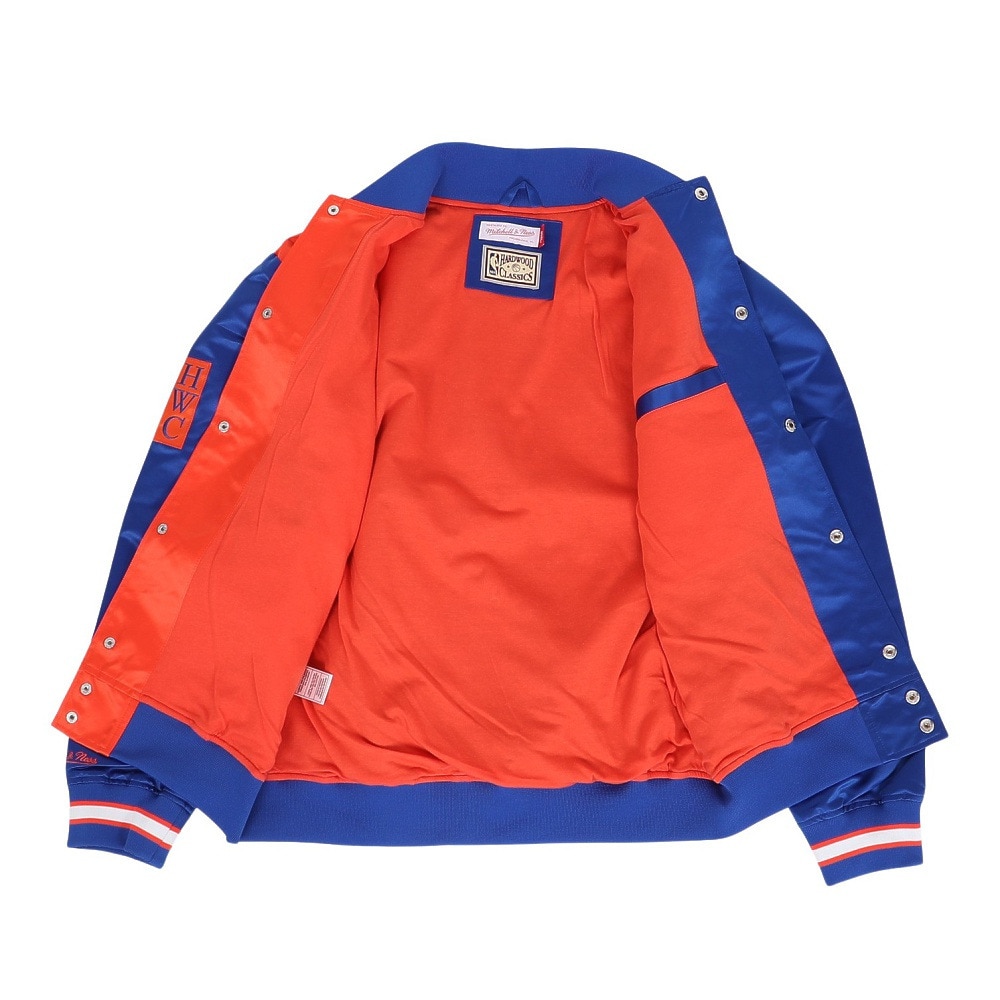 ミッチェルアンドネス（Mitchell&Ness）（メンズ）ライト サテン ジャケット NBA ニューヨーク ニックス OJBF5523-NYKROYA
