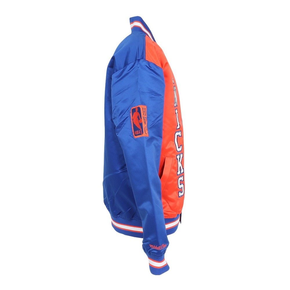 ミッチェルアンドネス（Mitchell&Ness）（メンズ）ライト サテン ジャケット NBA ニューヨーク ニックス OJBF5523-NYKROYA