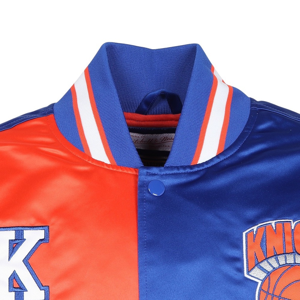 ミッチェルアンドネス（Mitchell&Ness）（メンズ）ライト サテン ジャケット NBA ニューヨーク ニックス OJBF5523-NYKROYA