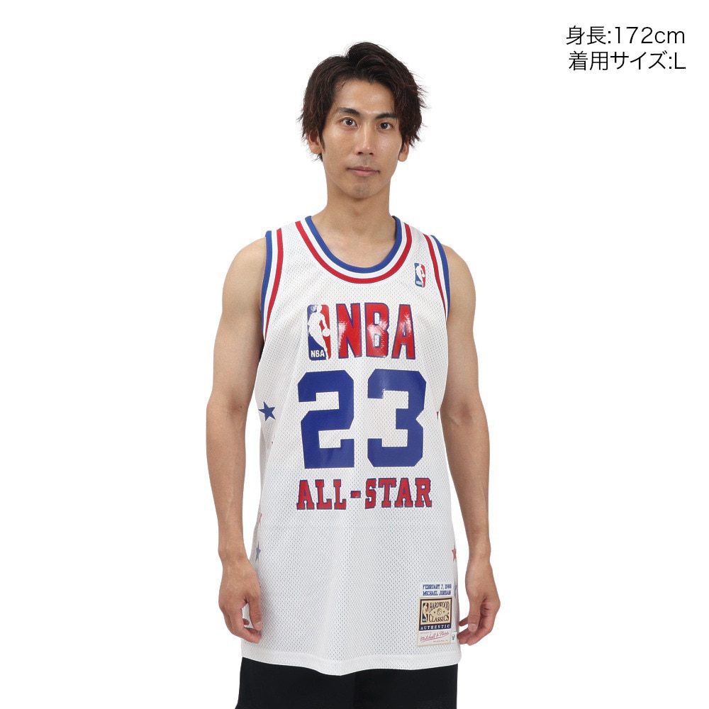 ミッチェルアンドネス（Mitchell&Ness）（メンズ）バスケットウエア Authジャージ ASG88 JORDAN 23 AJY4CP19021-ASEWHT88MJ
