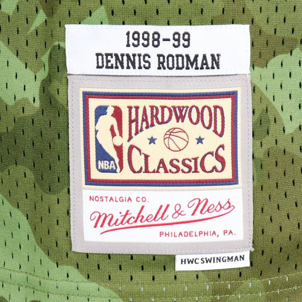 ミッチェルアンドネス（Mitchell&Ness）（メンズ）バスケットウエア Camo Swingman Jersey デニス・ロッドマン レイカーズ SMJY4362-LALDRDCMGR