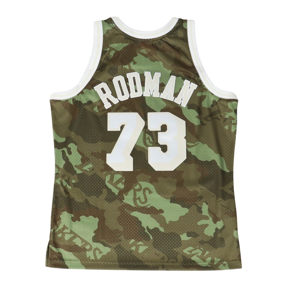 ミッチェルアンドネス（Mitchell&Ness）（メンズ）バスケットウエア Camo Swingman Jersey LAL デニス・ロッドマン SMJY4362-LALDRDCMGR