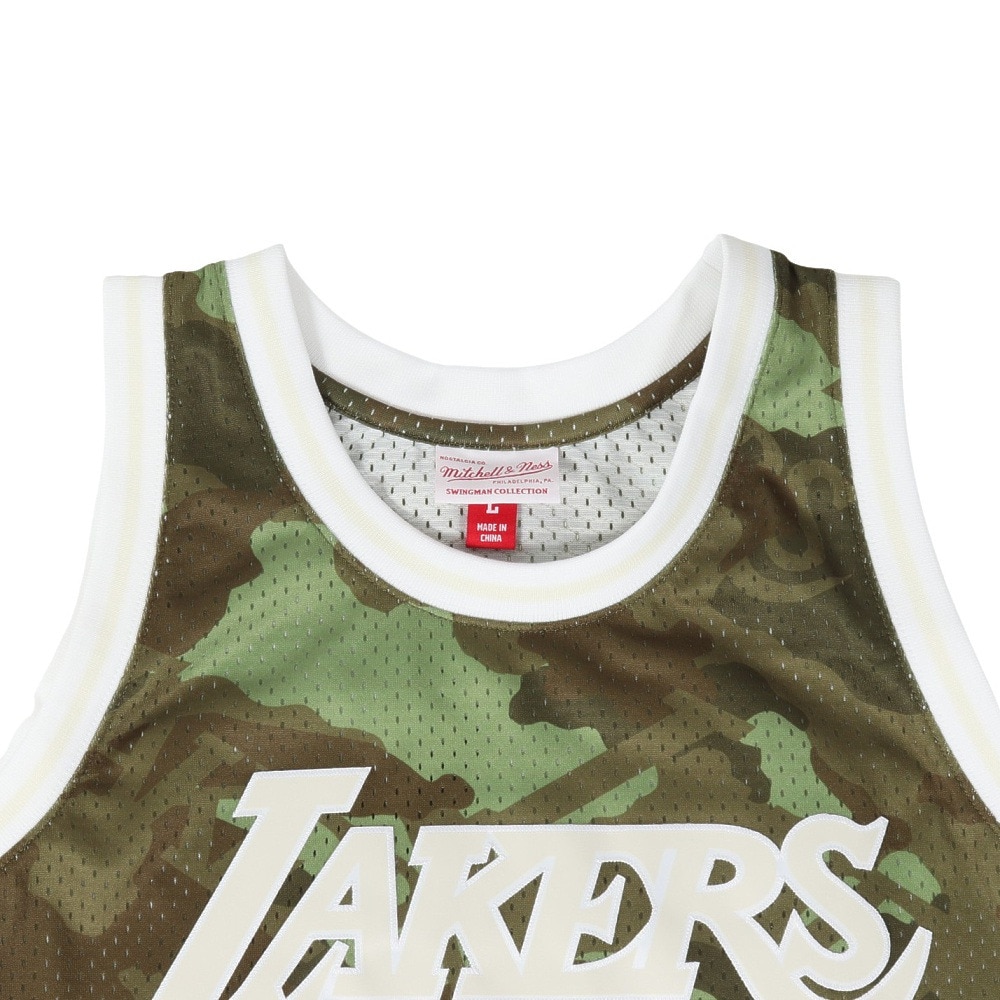 ミッチェルアンドネス（Mitchell&Ness）（メンズ）バスケットウエア Camo Swingman Jersey LAL デニス・ロッドマン SMJY4362-LALDRDCMGR