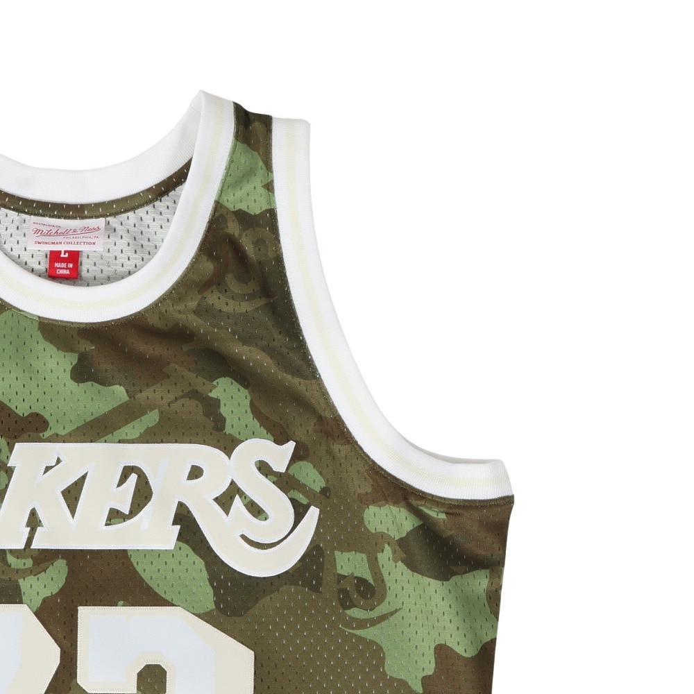 ミッチェルアンドネス（Mitchell&Ness）（メンズ）バスケットウエア Camo Swingman Jersey LAL デニス・ロッドマン SMJY4362-LALDRDCMGR