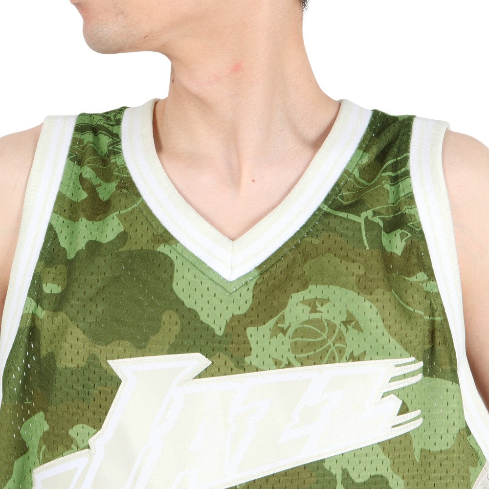 ミッチェルアンドネス（Mitchell&Ness）（メンズ）ユタ・ジャズ ジョン・ストックトン カモハードウッド クラシックスジャージ SMJY4362-UJACMGR