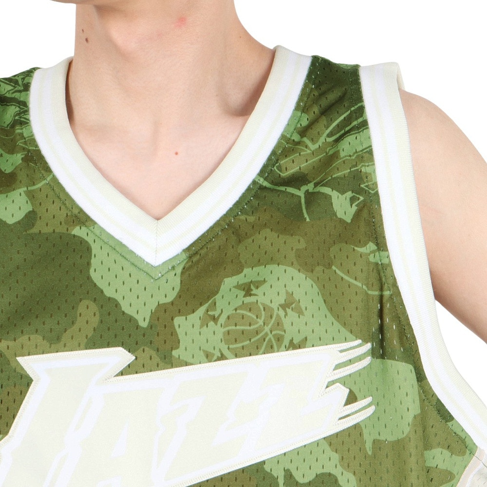 ミッチェルアンドネス（Mitchell&Ness）（メンズ）ユタ・ジャズ ジョン・ストックトン カモハードウッド クラシックスジャージ SMJY4362-UJACMGR