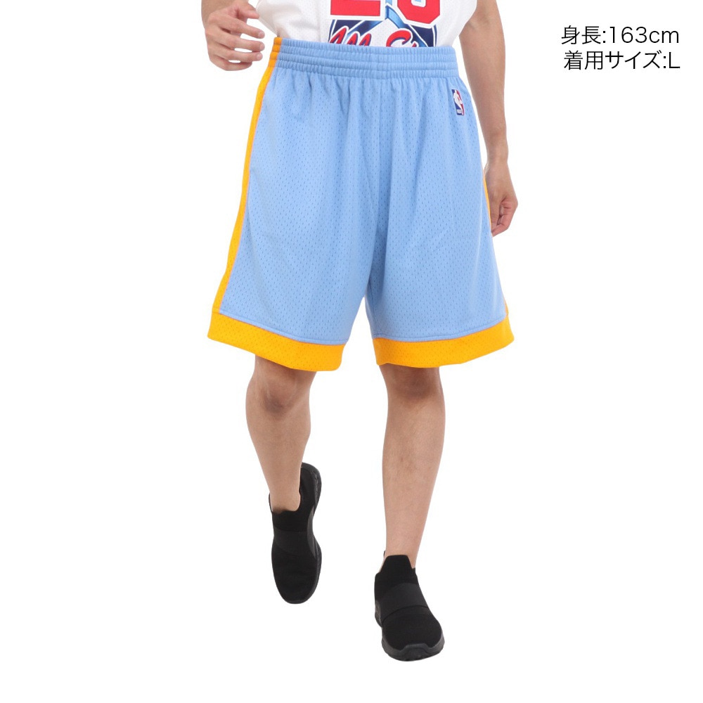 ミッチェルアンドネス（Mitchell&Ness）（メンズ）レイカーズ オルタネイト スイングマン ショーツ 2001-02 SMSH1127-LALCLBL