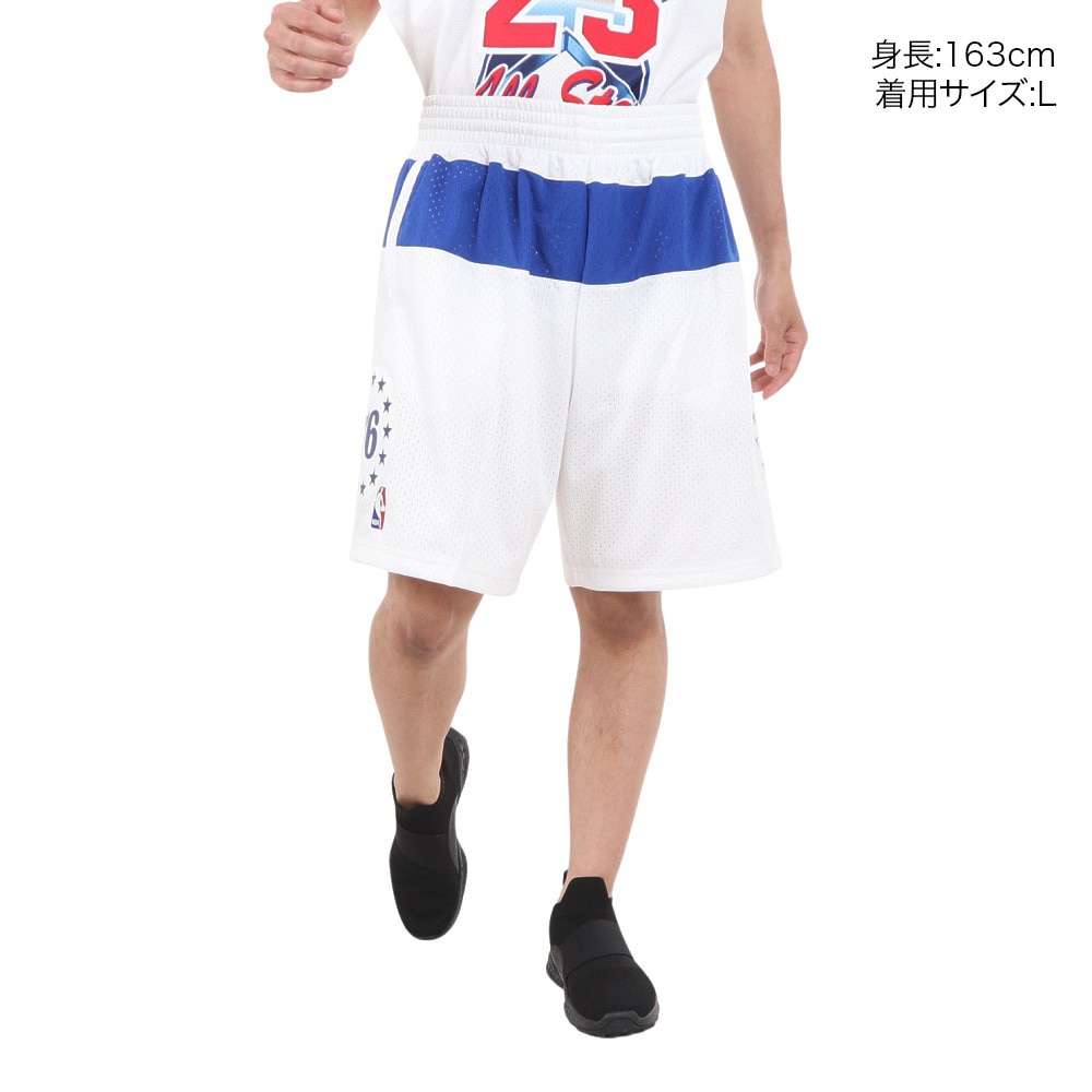 ミッチェルアンドネス（Mitchell&Ness）（メンズ）スイングマン ショーツ NBA Philadephia 76ers SMSHAC19178-P76WHIT