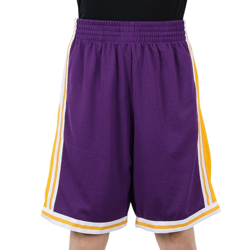 ミッチェルアンドネス（Mitchell&Ness）（メンズ）レイカーズ ロード スイングマン ショーツ SMSHGS18235-LALPUR84
