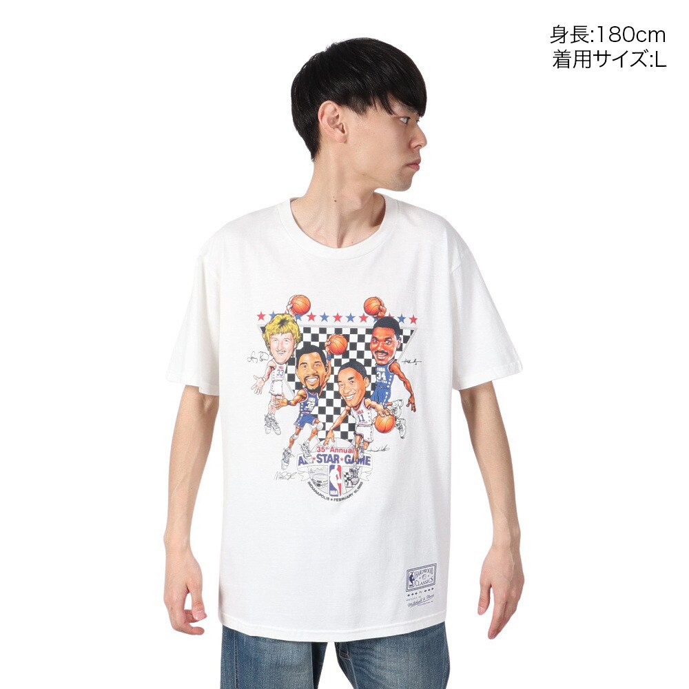 ミッチェルアンドネス（Mitchell&Ness）（メンズ）半袖Tシャツ ALL-STAR SS9093-ASGWHIT