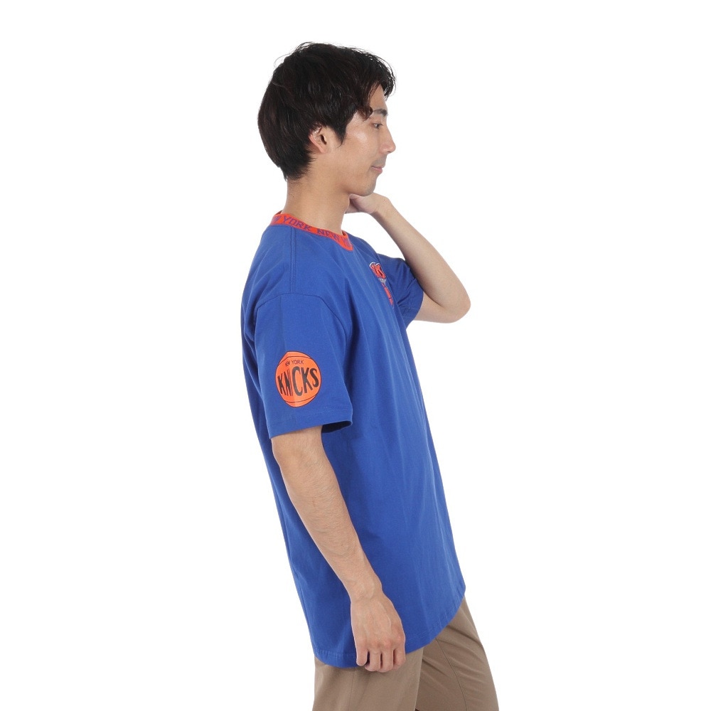 ミッチェルアンドネス（Mitchell&Ness）（メンズ）半袖 ジャガード リンガー Tシャツ TCRW6601-NYKROYA