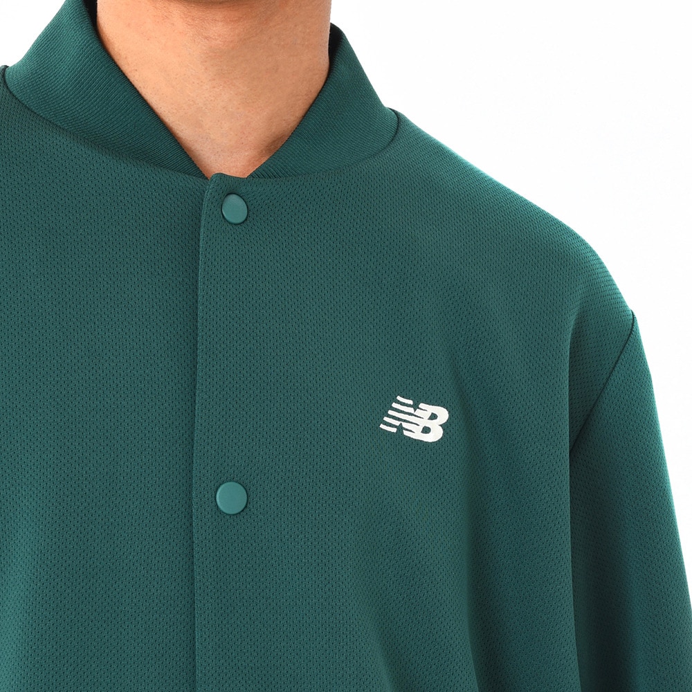 ニューバランス（new balance）（メンズ）スナップボタン ジャージジャケット バスケウェア グリーン AMJ45183NWG