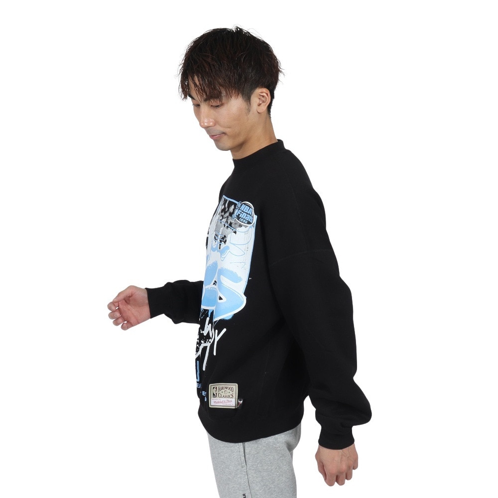 ミッチェルアンドネス（Mitchell&Ness）（メンズ）長袖クルーネックTシャツ シカゴ・ブルズ FC10685-CBUBLCK