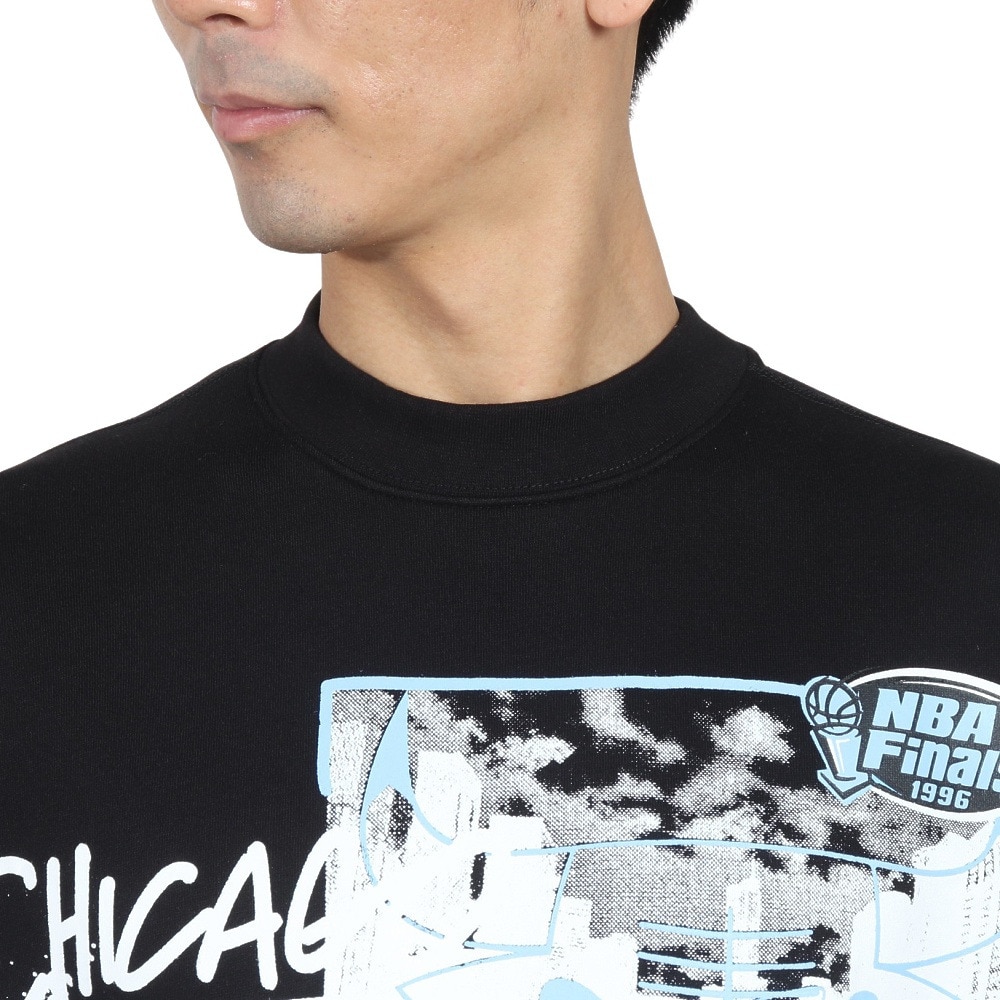 ミッチェルアンドネス（Mitchell&Ness）（メンズ）長袖クルーネックTシャツ シカゴ・ブルズ FC10685-CBUBLCK