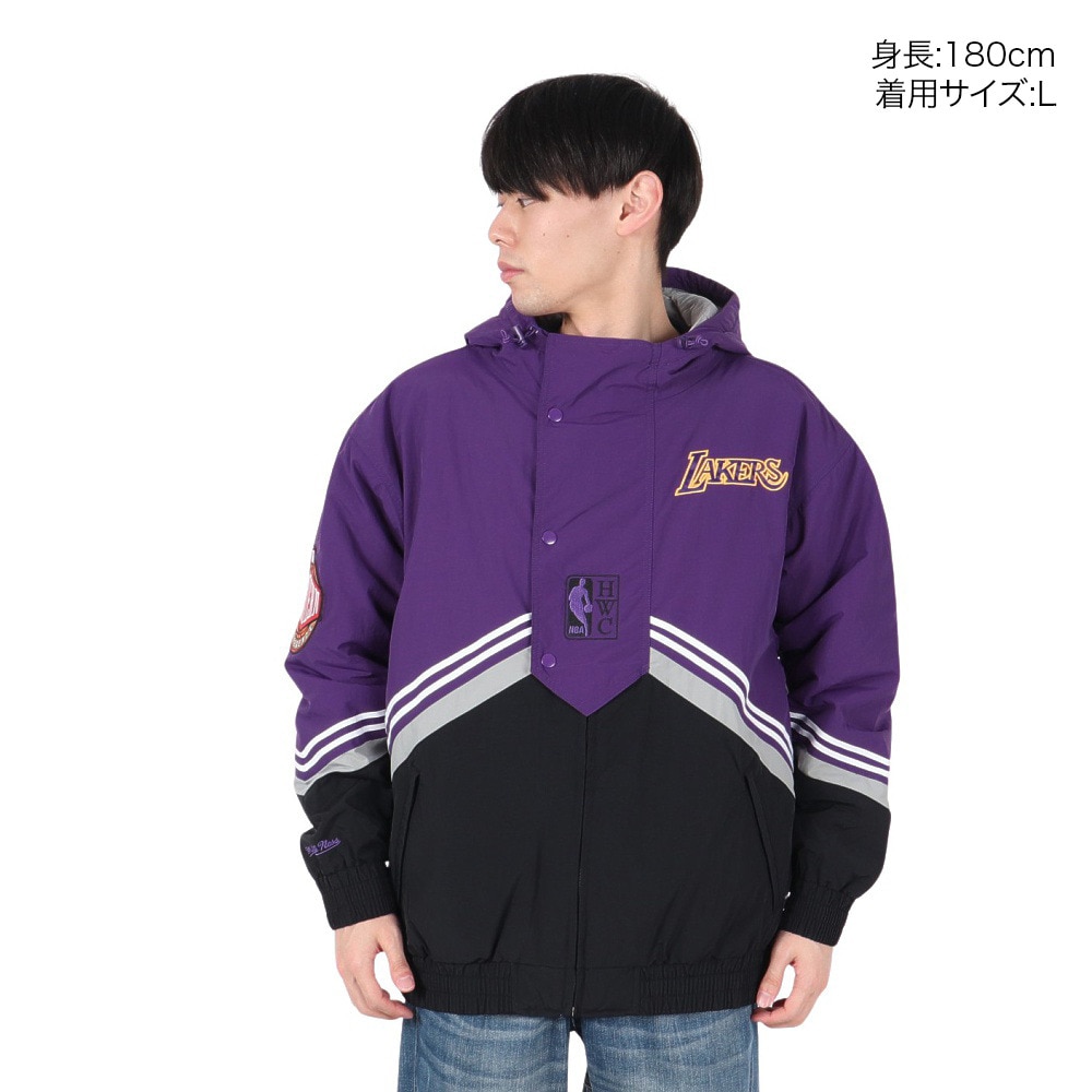 ミッチェルアンドネス（Mitchell&Ness）（メンズ）レトロ ジャケット ロサンゼルス・レイカーズ JK8094-LALBKPR