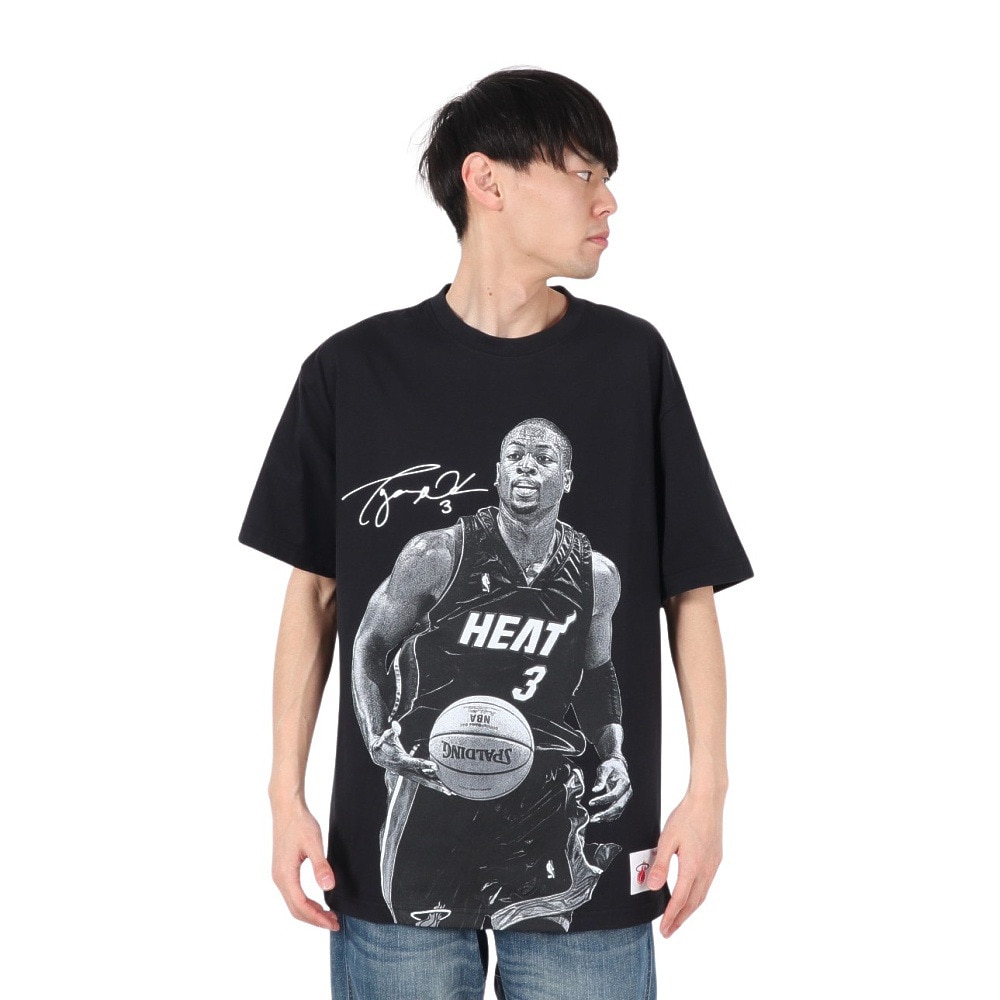 ミッチェルアンドネス（Mitchell&Ness）（メンズ）プレイヤー 半袖Tシャツ マイアミ・ヒート NN8097-MHEBLCK