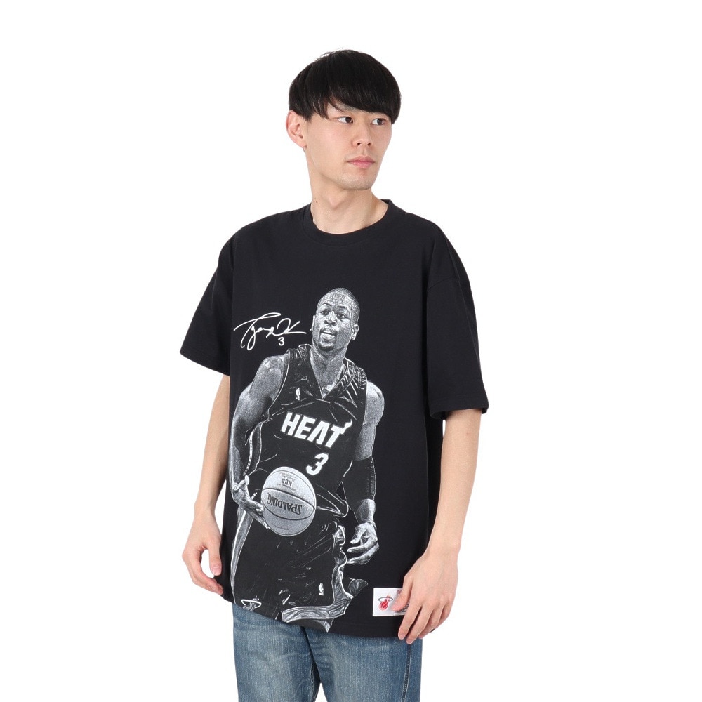 ミッチェルアンドネス（Mitchell&Ness）（メンズ）プレイヤー 半袖Tシャツ マイアミ・ヒート NN8097-MHEBLCK