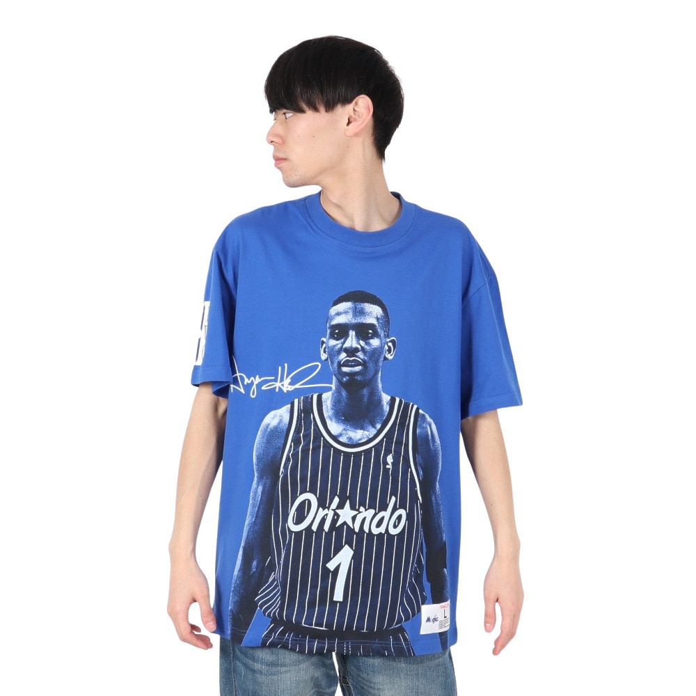 ミッチェルアンドネス（Mitchell&Ness）（メンズ）プレイヤー 半袖Tシャツ オーランド・マジック NN8097-OMAROYA