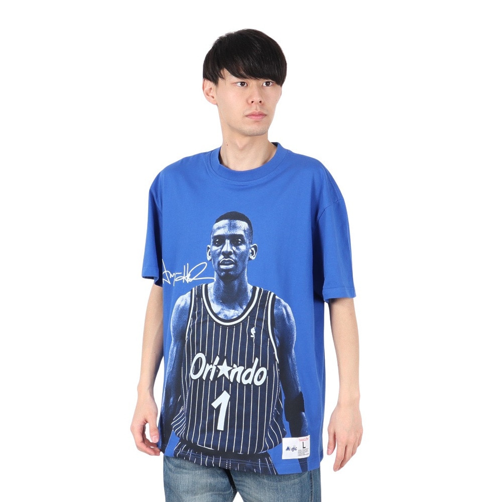 ミッチェルアンドネス（Mitchell&Ness）（メンズ）プレイヤー 半袖Tシャツ オーランド・マジック NN8097-OMAROYA