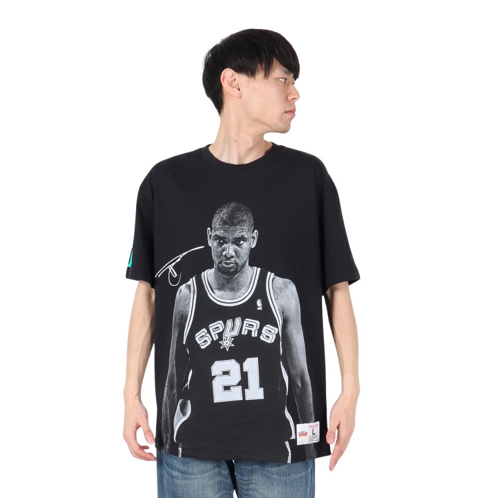 ミッチェルアンドネス（Mitchell&Ness）（メンズ）プレイヤー 半袖Tシャツ サンアントニオ・スパーズ NN8097-SASBLCK