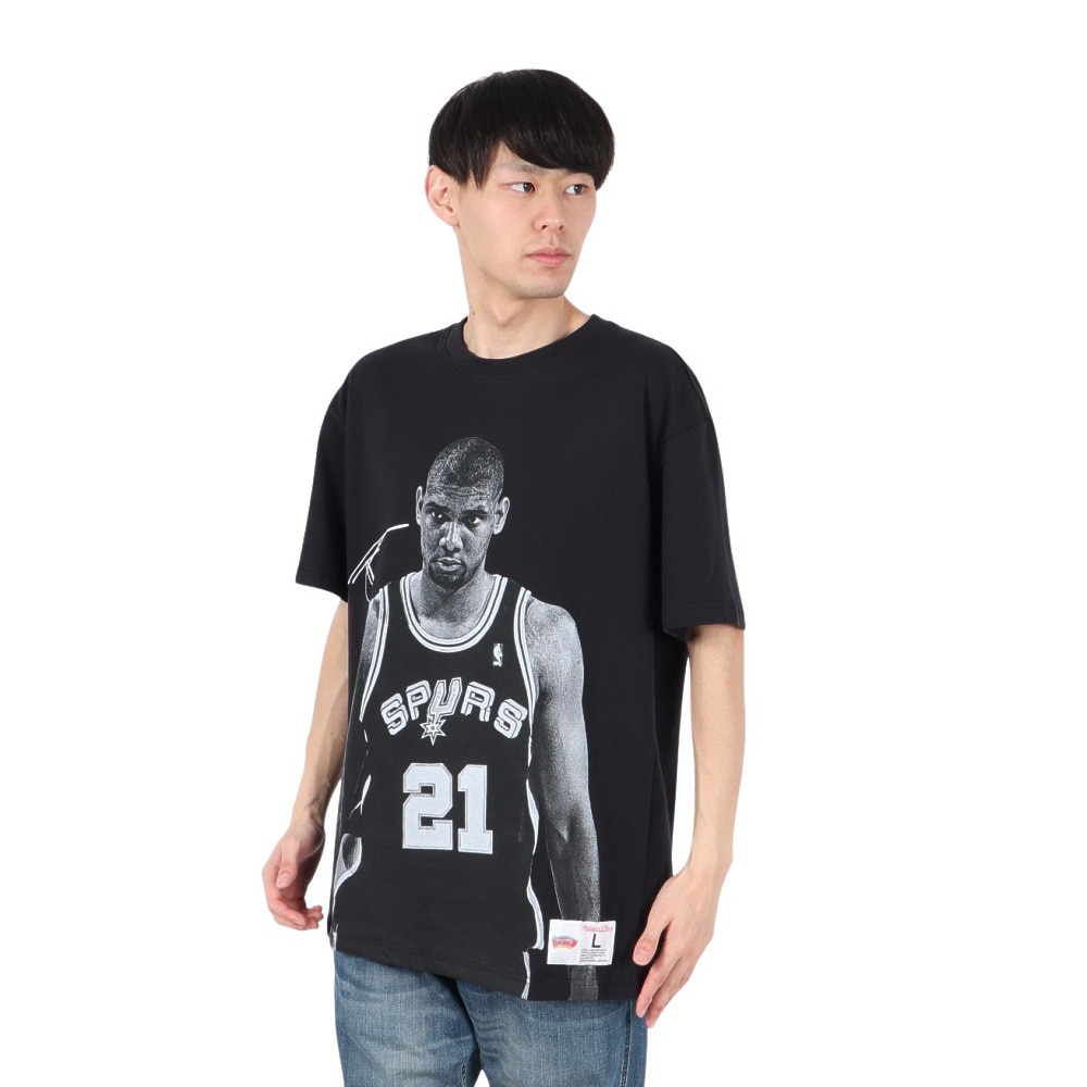 ミッチェルアンドネス（Mitchell&Ness）（メンズ）プレイヤー 半袖Tシャツ サンアントニオ・スパーズ NN8097-SASBLCK