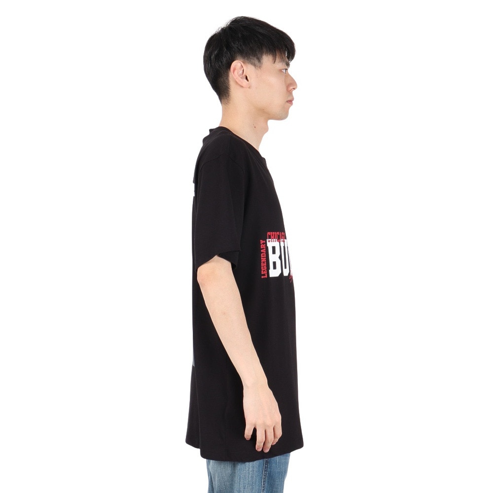 ミッチェルアンドネス（Mitchell&Ness）（メンズ）ホームチーム シカゴ ブルズ 半袖Tシャツ HWC SS10001-CBUBLCK