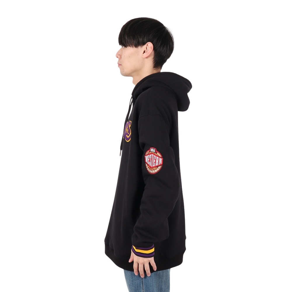 ミッチェルアンドネス（Mitchell&Ness）（メンズ）フリース フーディー ロサンゼルス・レイカーズ TH8091-LALBLCK