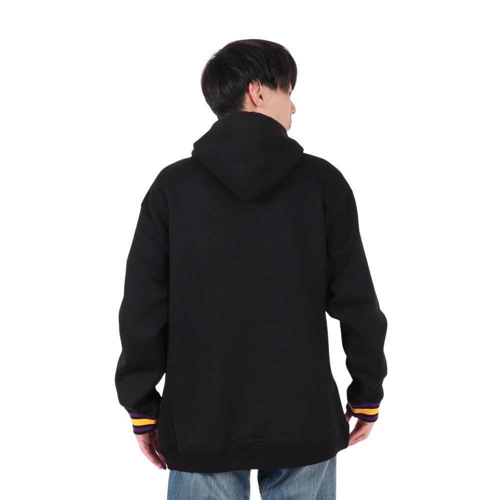 ミッチェルアンドネス（Mitchell&Ness）（メンズ）フリース フーディー ロサンゼルス・レイカーズ TH8091-LALBLCK