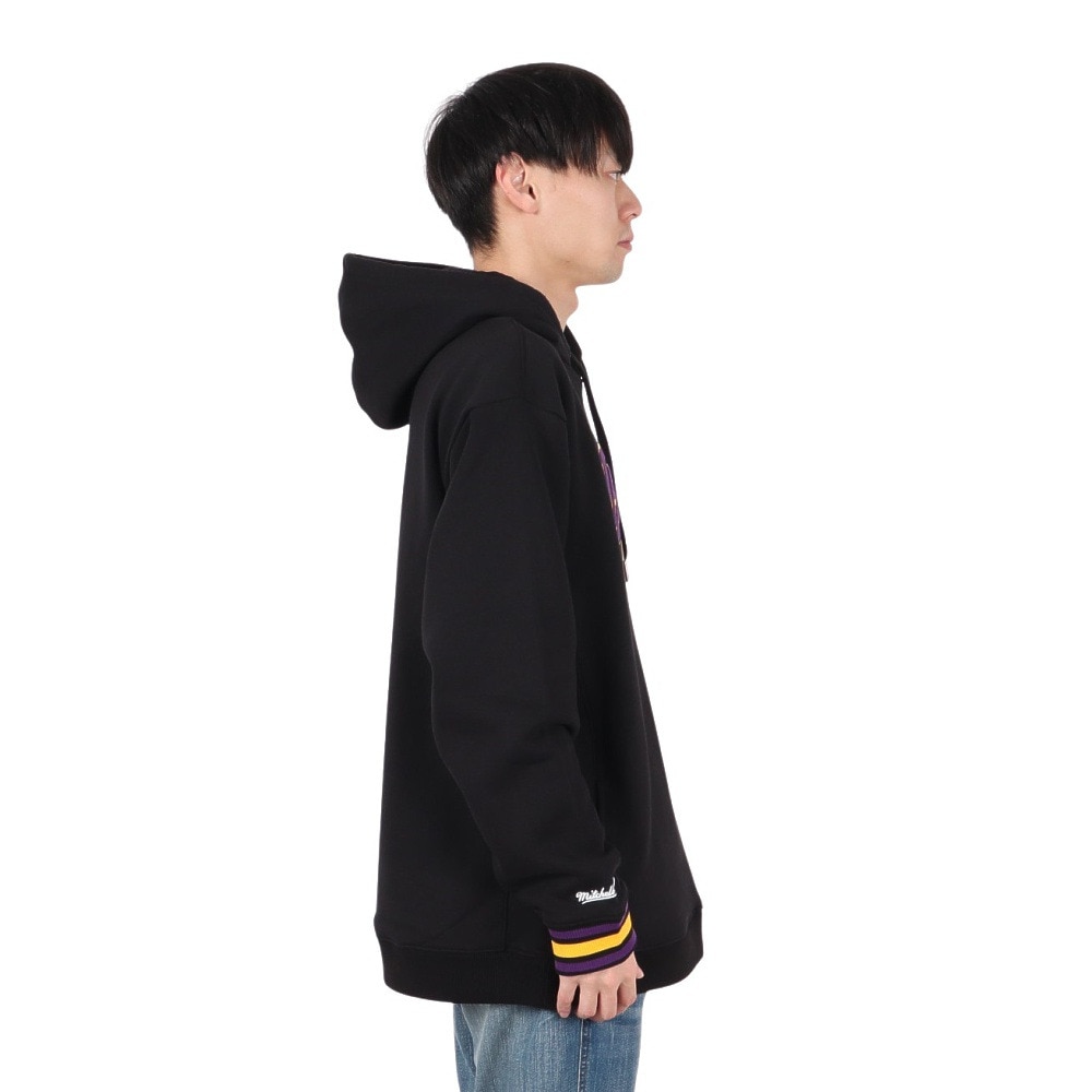 ミッチェルアンドネス（Mitchell&Ness）（メンズ）フリース フーディー ロサンゼルス・レイカーズ TH8091-LALBLCK
