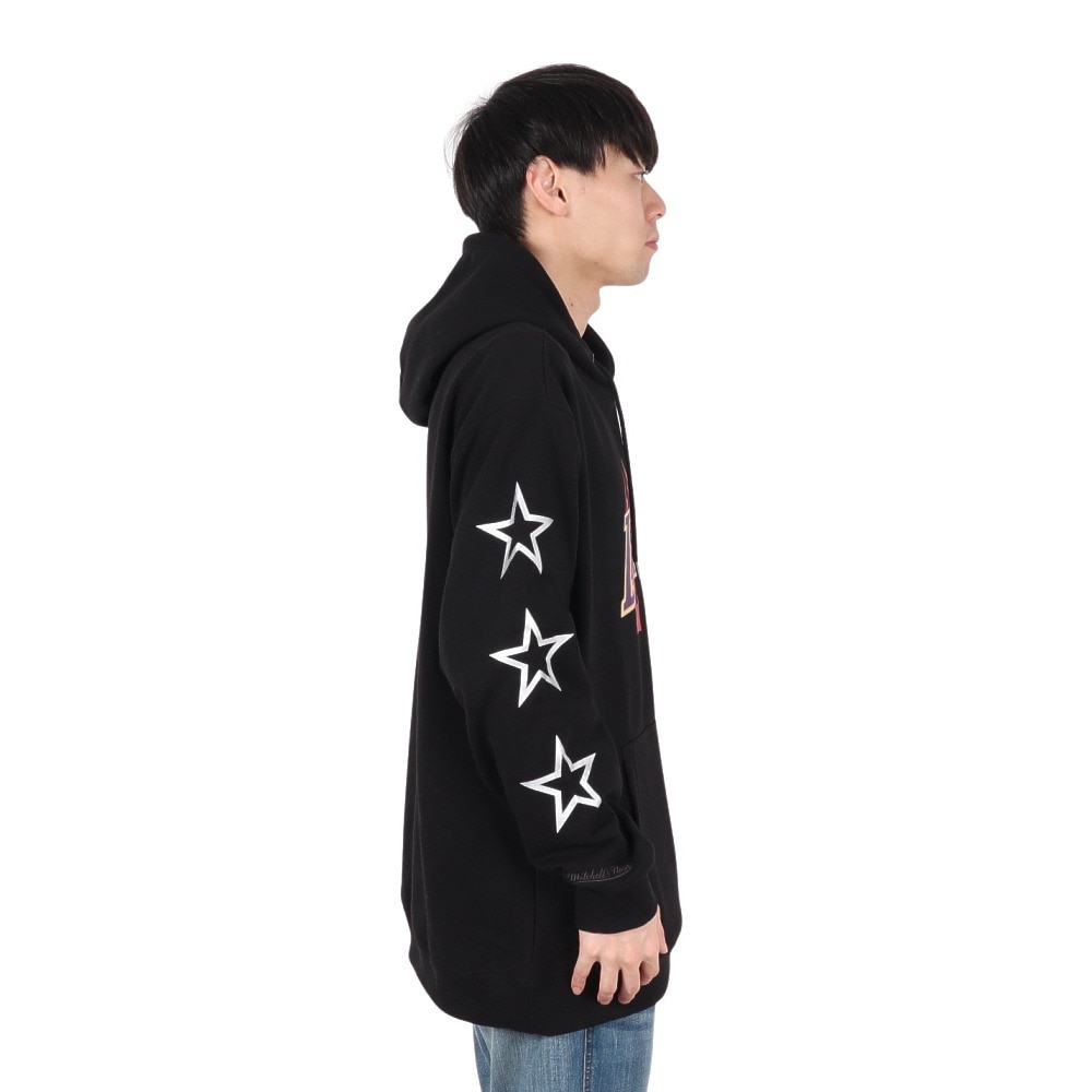 ミッチェルアンドネス（Mitchell&Ness）（メンズ）オーバーサイズ フーディー ロサンゼルス・レイカーズ TH8916-LALBLCK