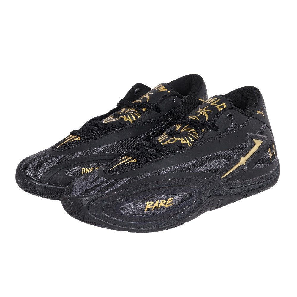 PUMA バスケットボールシューズ ブラック ゴールド プーマ（PUMA）（メンズ）バスケットシューズ バッシュ MB.06 ORBIT
