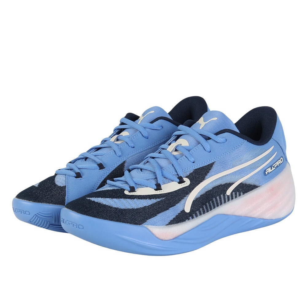 プーマ（PUMA）（メンズ）バスケ シューズ バッシュ ニトロ ALL PRO NITRO 軽量 ローカット ブルー 30968801