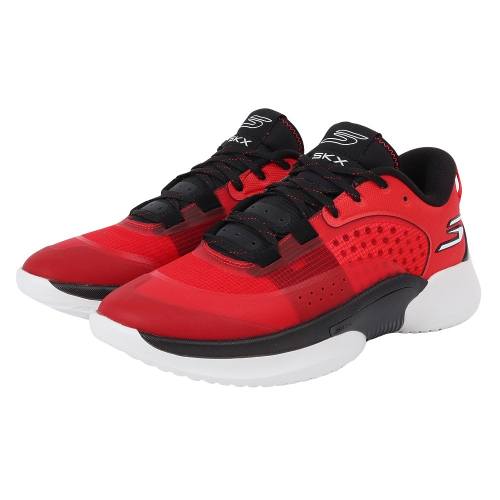 スケッチャーズ（SKECHERS）（メンズ）バスケットシューズ バッシュ SKX レザグリップ 253007-RDBK
