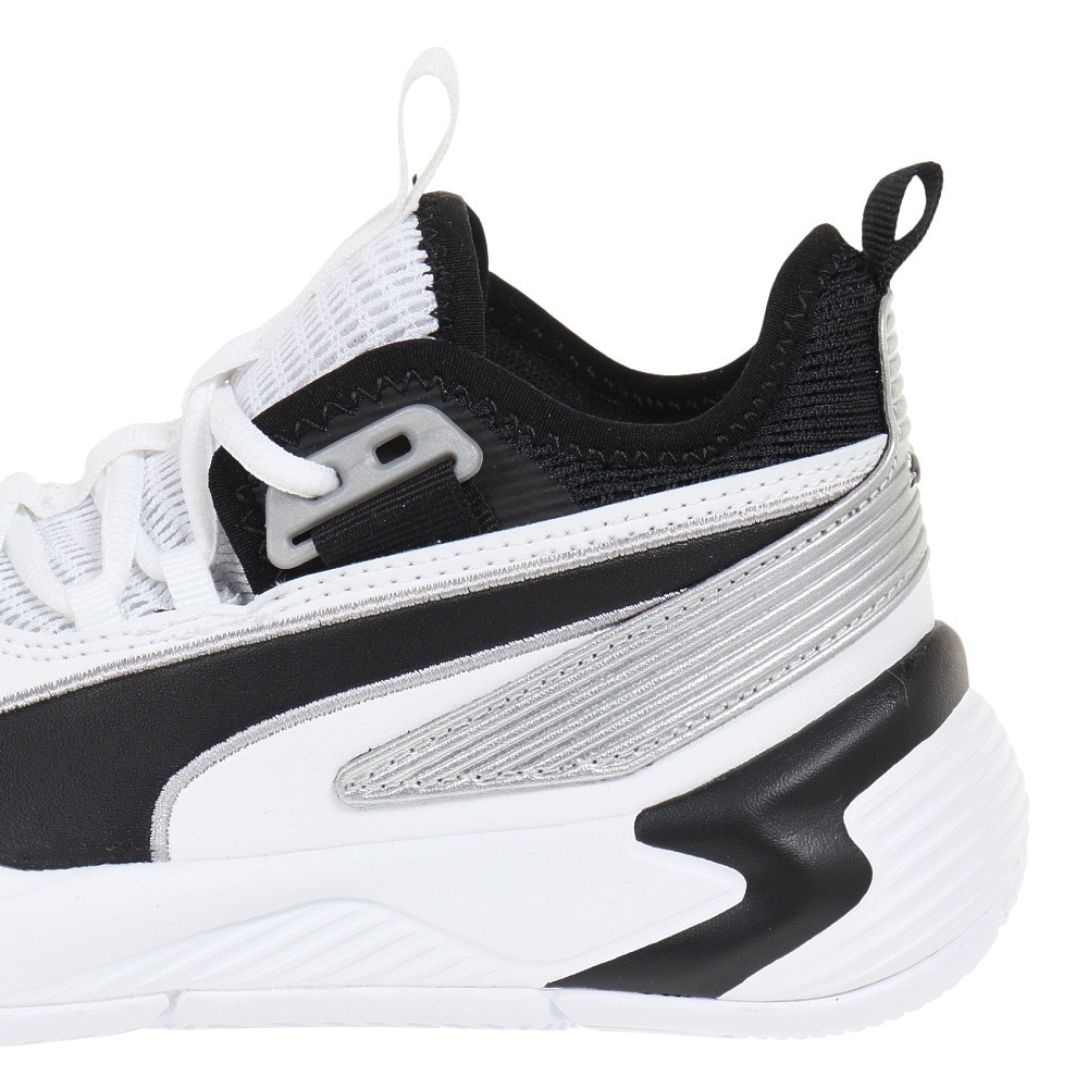 プーマ（PUMA）（キッズ）ジュニア バスケ シューズ バッシュ アップロー BG 軽量 白 19483405