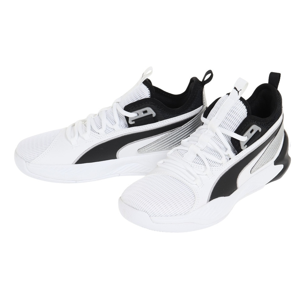 プーマ（PUMA）（キッズ）ジュニア バスケ シューズ バッシュ アップロー BG 軽量 白 19483405