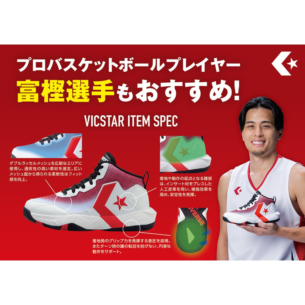 コンバース（CONVERSE）（キッズ）VICSTAR MD B/P/S 33500481
