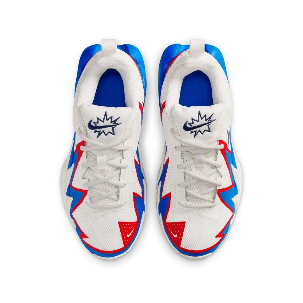 バスケットボールシューズ ホワイト/ブルー/レッド　バッシュ ナイキ（NIKE）（キッズ）ジュニアバスケットシューズ バッシュ S.T.