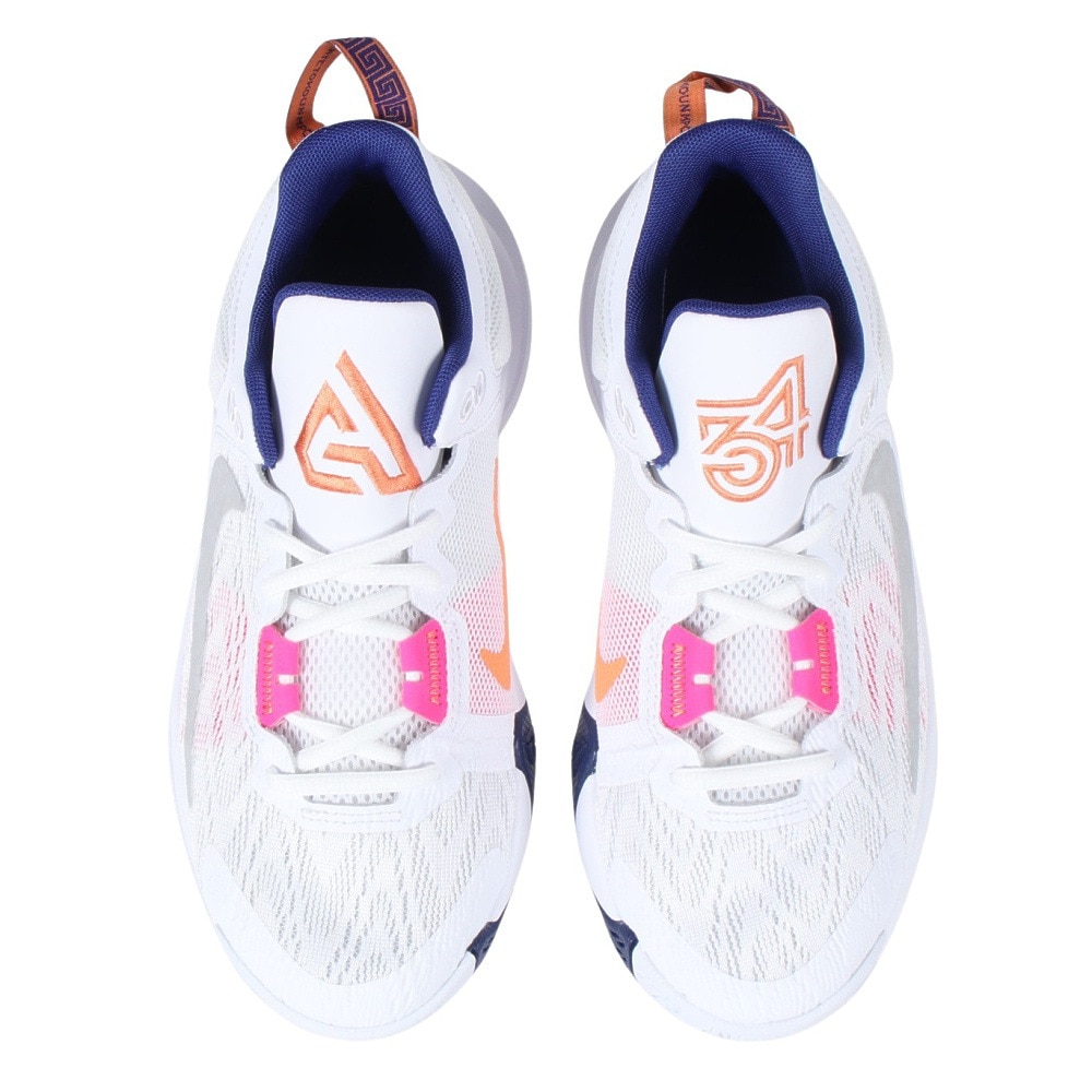 ナイキ（NIKE）（キッズ）ジュニアバスケ シューズ バッシュ ヤニス イモータリティ2 軽量 サポート ミッドカット 白 DQ1943-102