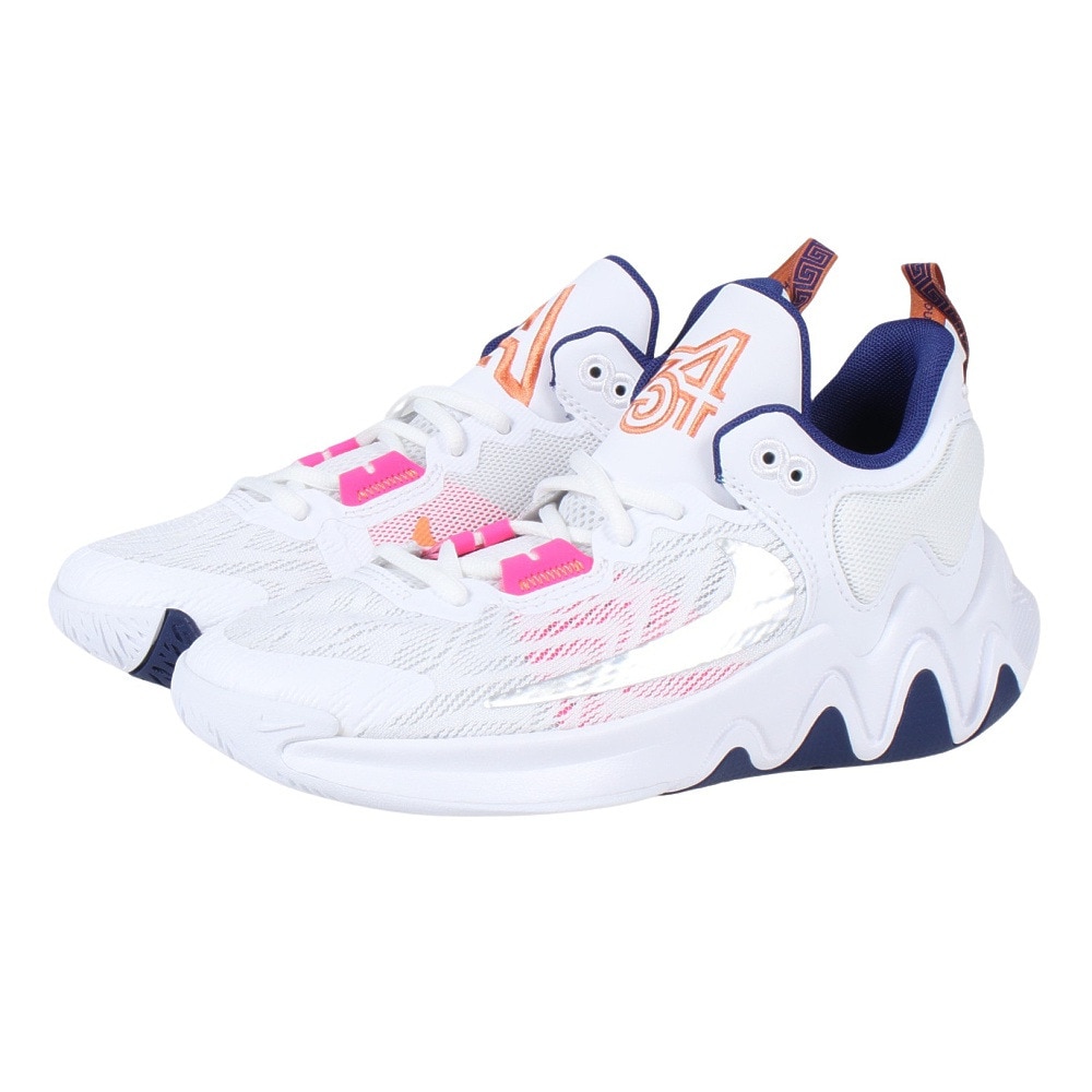 ナイキ（NIKE）（キッズ）ジュニアバスケ シューズ バッシュ ヤニス イモータリティ2 軽量 サポート ミッドカット 白 DQ1943-102