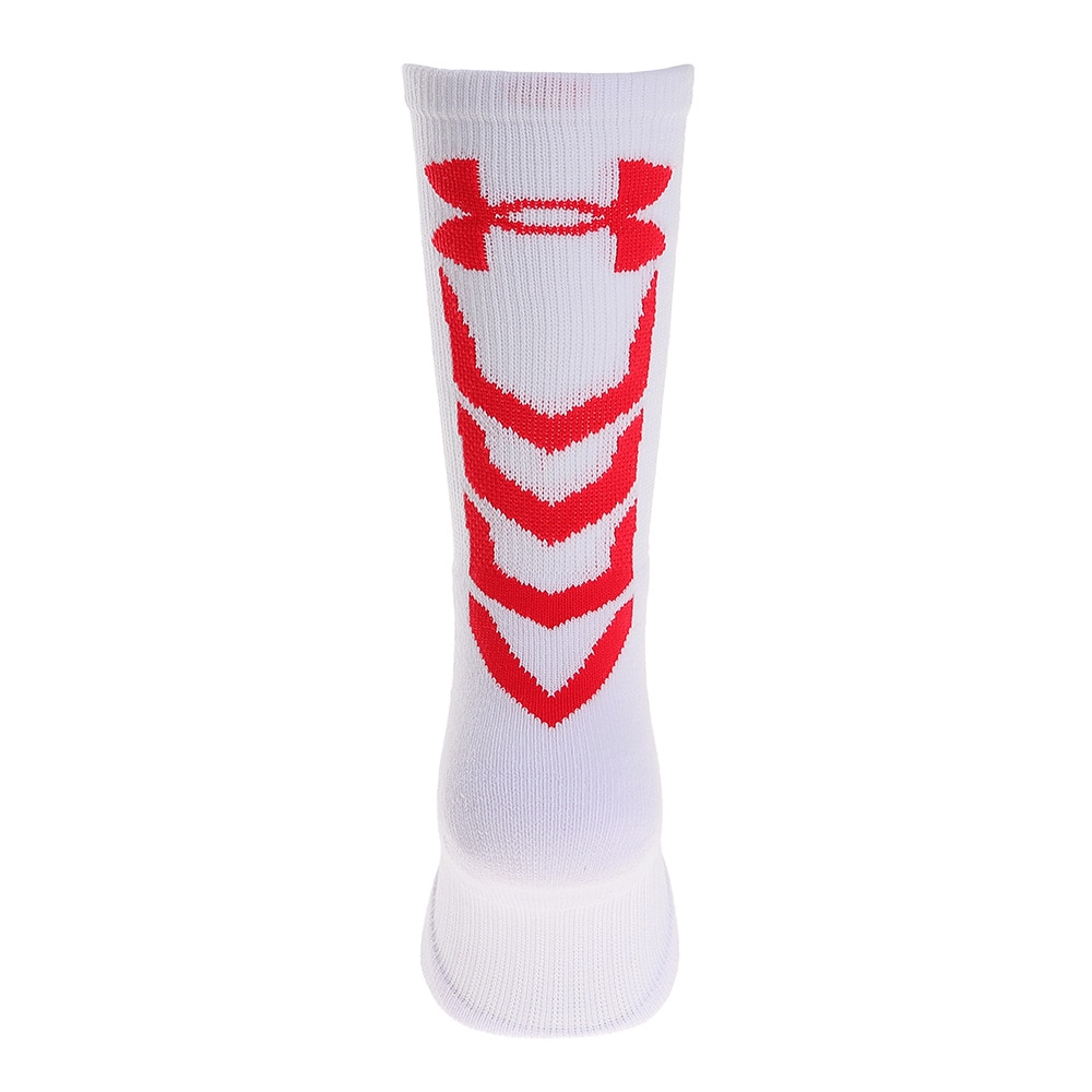 アンダーアーマー｜アンダーアーマー（UNDER ARMOUR）（メンズ）バスケットボール ソックス クルーソックス 1295597 メンズ  ホワイト×レッド 靴下 - スポーツ用品はスーパースポーツゼビオ