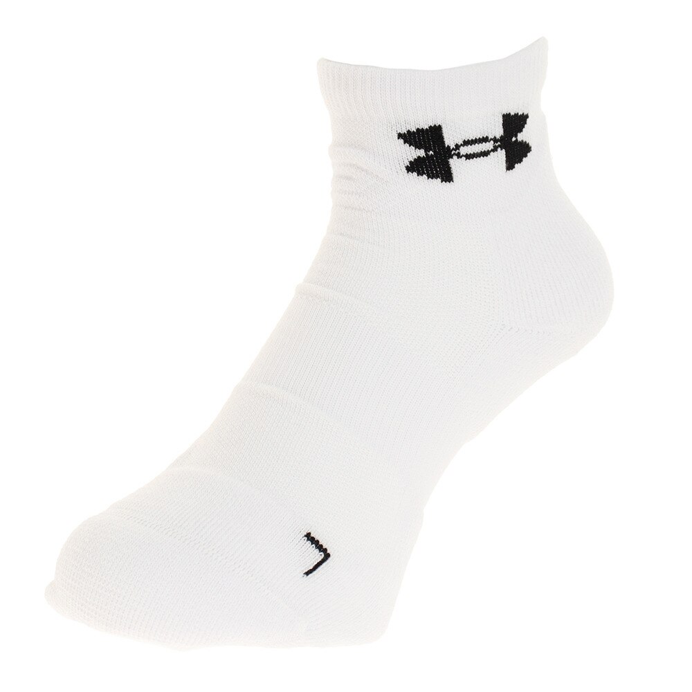 アンダーアーマー（UNDER ARMOUR）（メンズ）バスケットボール ソックス ネクスト レベル ローソックス 1355880 WHT/BLK/BLK BK 白 