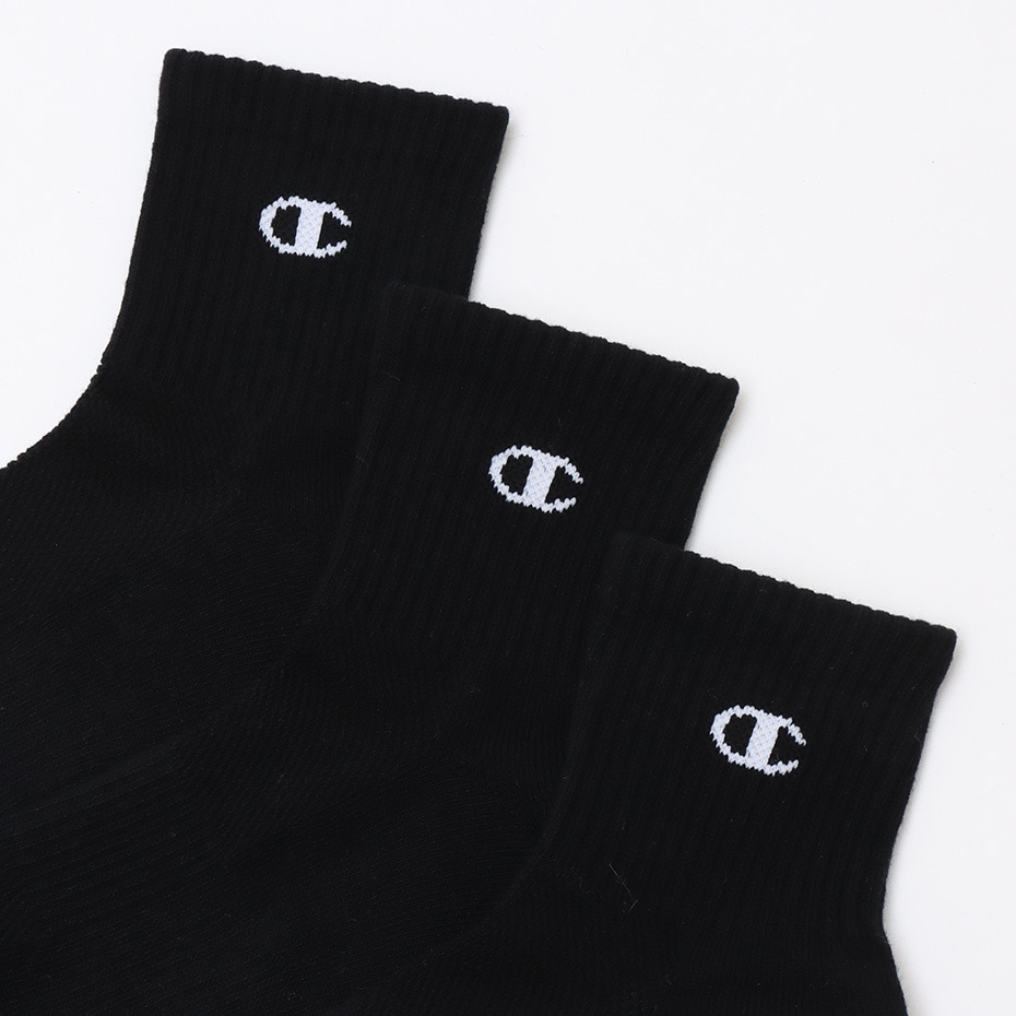 チャンピオン（CHAMPION）（メンズ、レディース）バスケットボール ソックス ショートソックス 3足組 C3-XB721S 090
