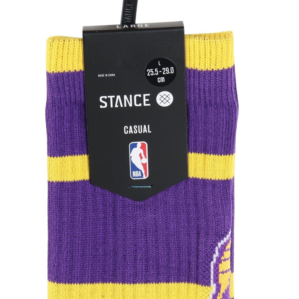 スタンス（STANCE）（メンズ）バスケットボール ソックス PREP LOS ANGELES LAKERS CREW A555C24PLK PUR