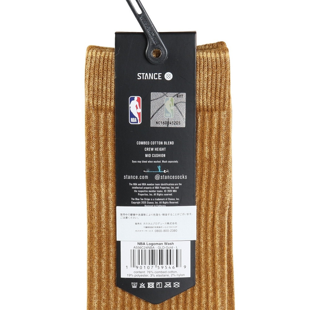 スタンス（STANCE）（メンズ）バスケットボール ソックス NBA LOGOMAN WASH A556C24NBA GLD