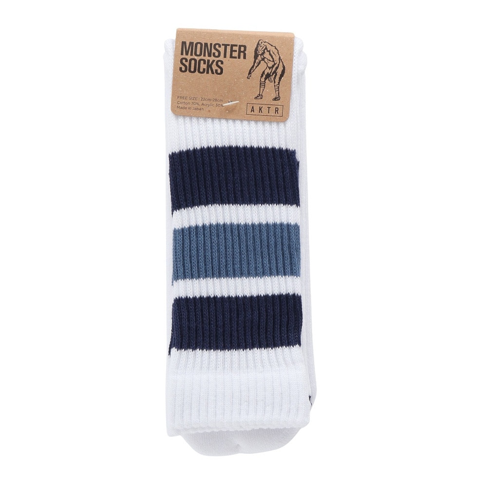アクター（AKTR）（メンズ、レディース、キッズ）バスケットボール ソックス MONSTER SOCKS 224-007021 NVBL