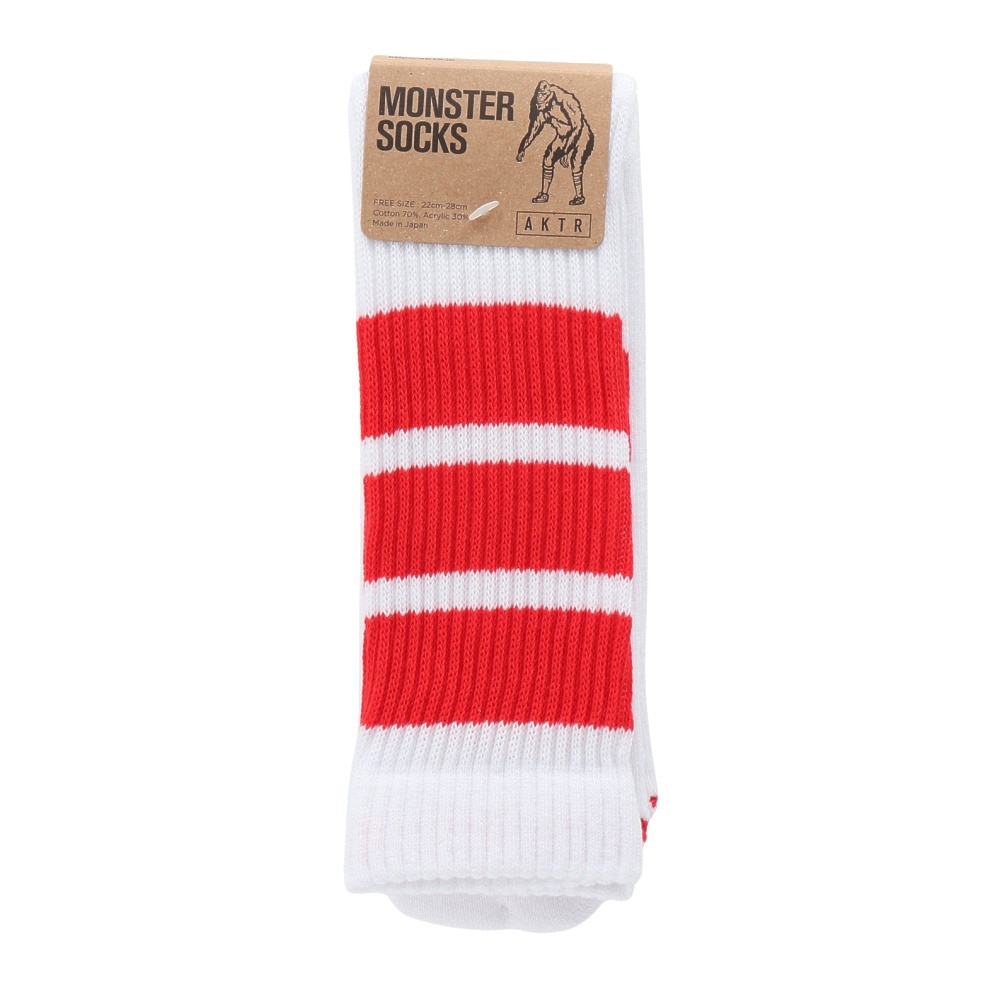 アクター（AKTR）（メンズ、レディース、キッズ）バスケットボール ソックス MONSTER SOCKS 224-007021 WHRD